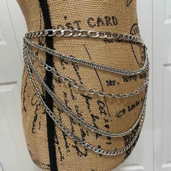 Multi-Layer Silver Chain Body Belt - Picture 5 of 10
